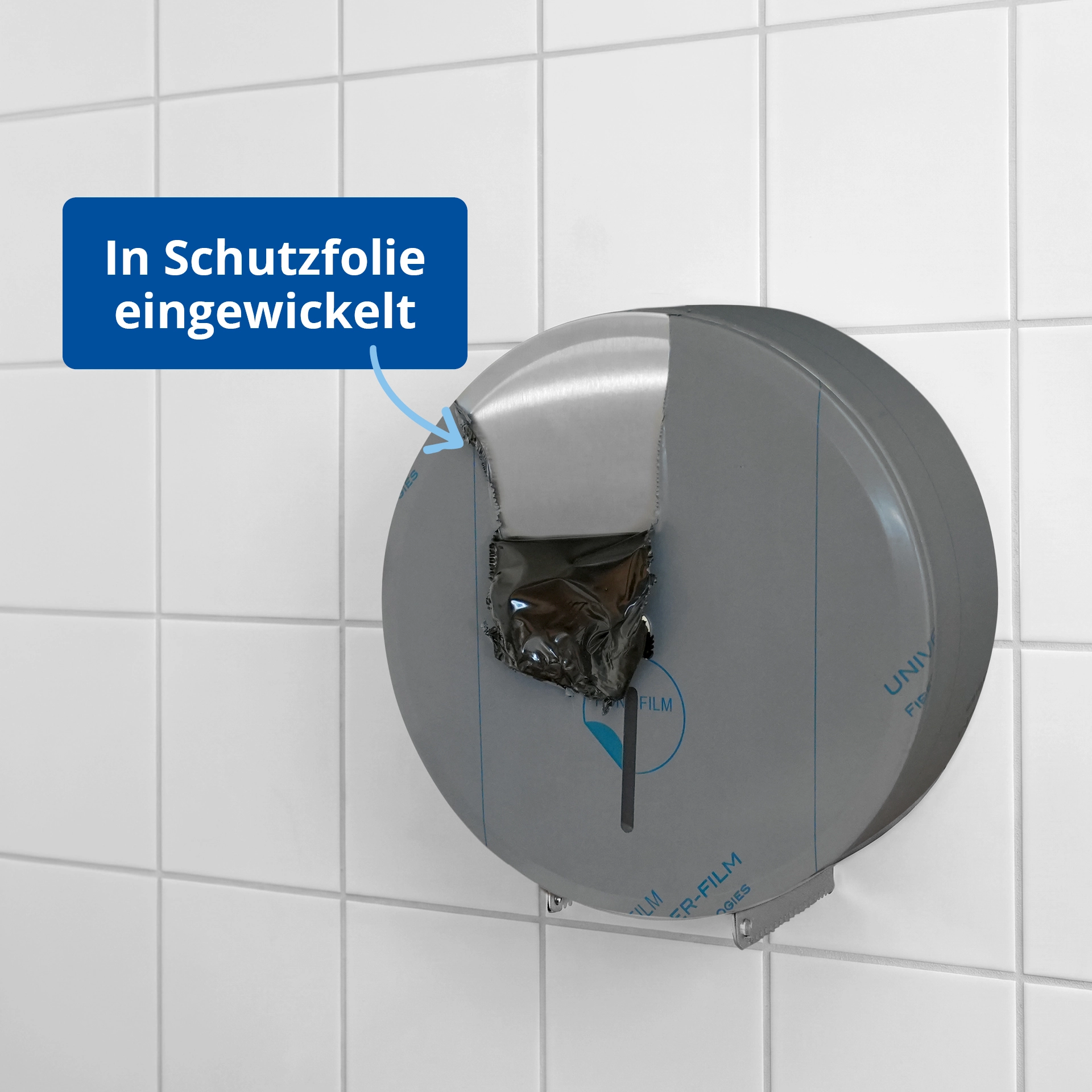 HY-88609 Toilettenpapier-Spender für Jumborollen, Edelstahl, Rollen-Ø bis 28 cm