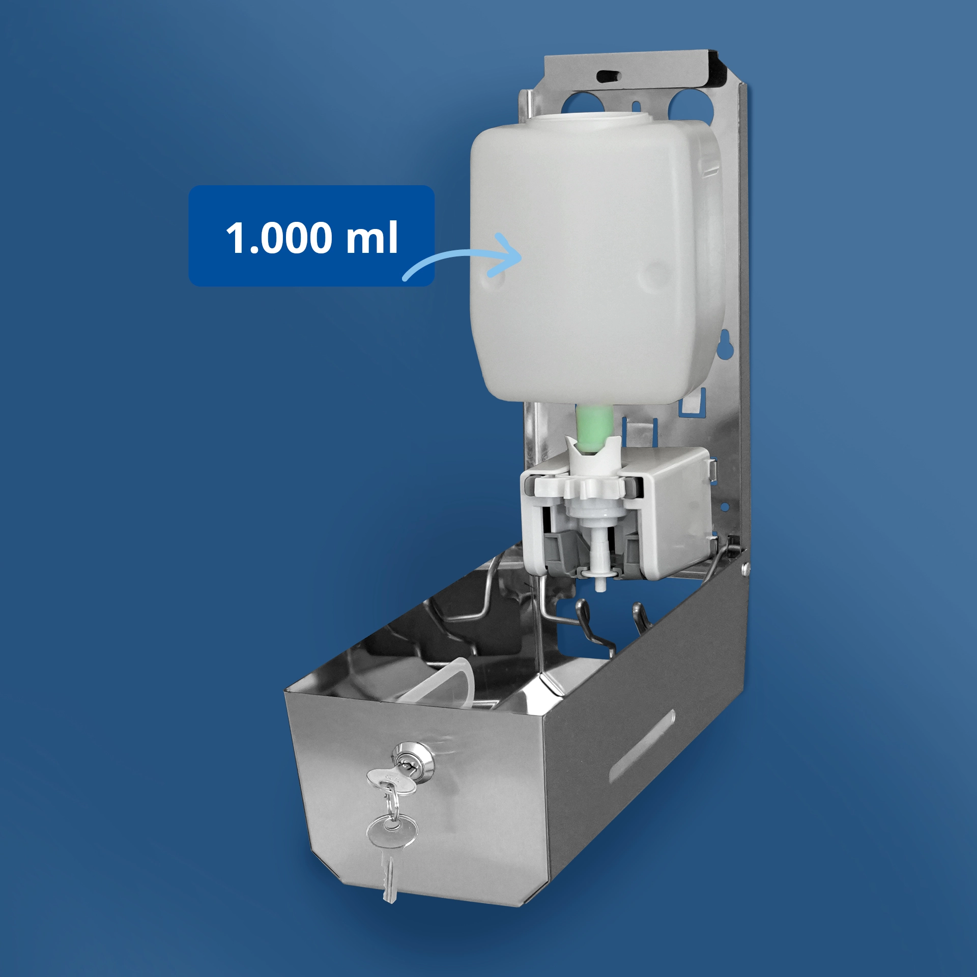 HY-88607 Seifenspender 1.000 ml, Edelstahl matt gebürstet, nachfüllbar