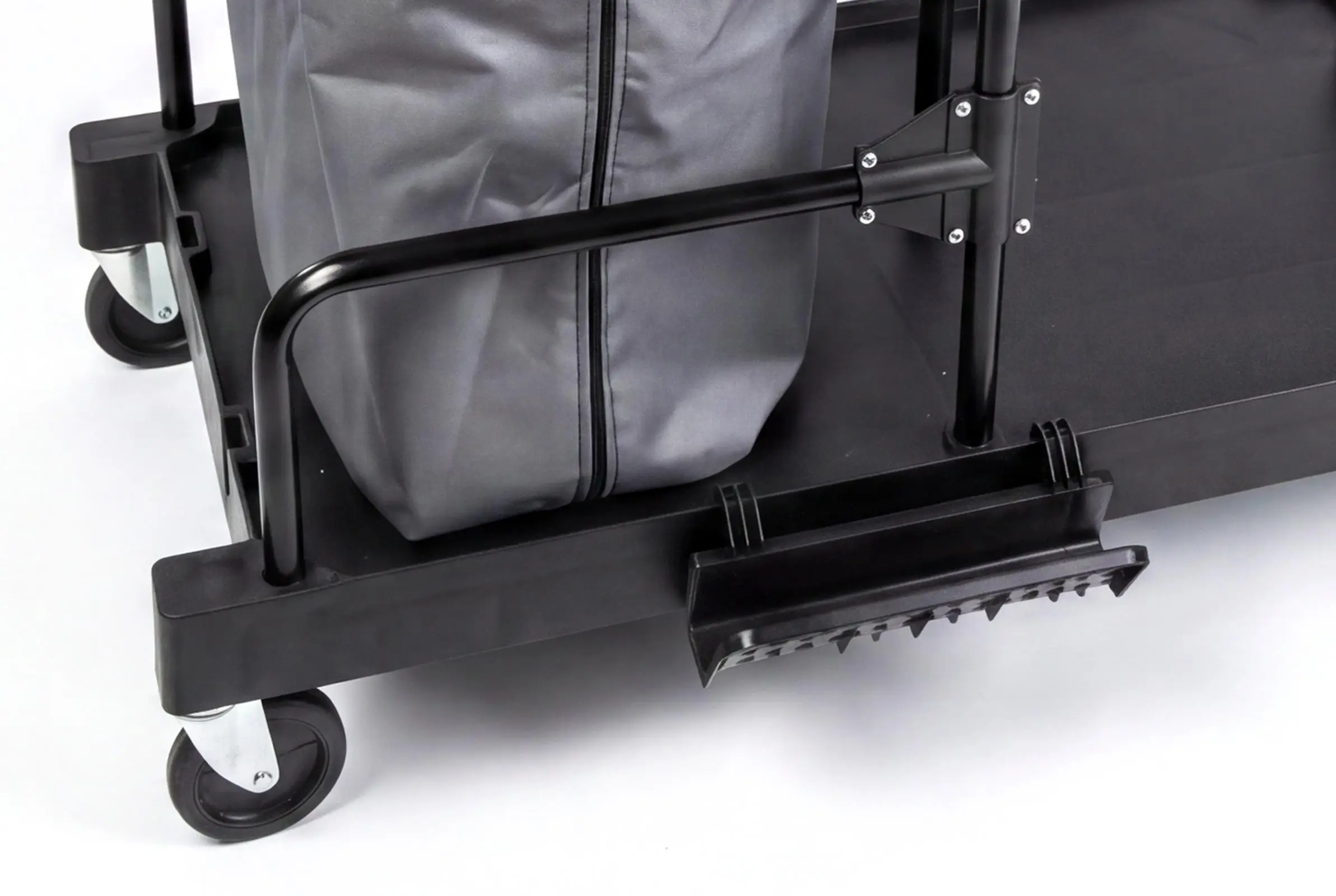 HY-2107 Reinigungswagen mit 4 x 6 l und 2 x 18 l Eimer, Mopp-PresseMophalterung + Ablage, Utensilbehälter, 100l Leinentasche