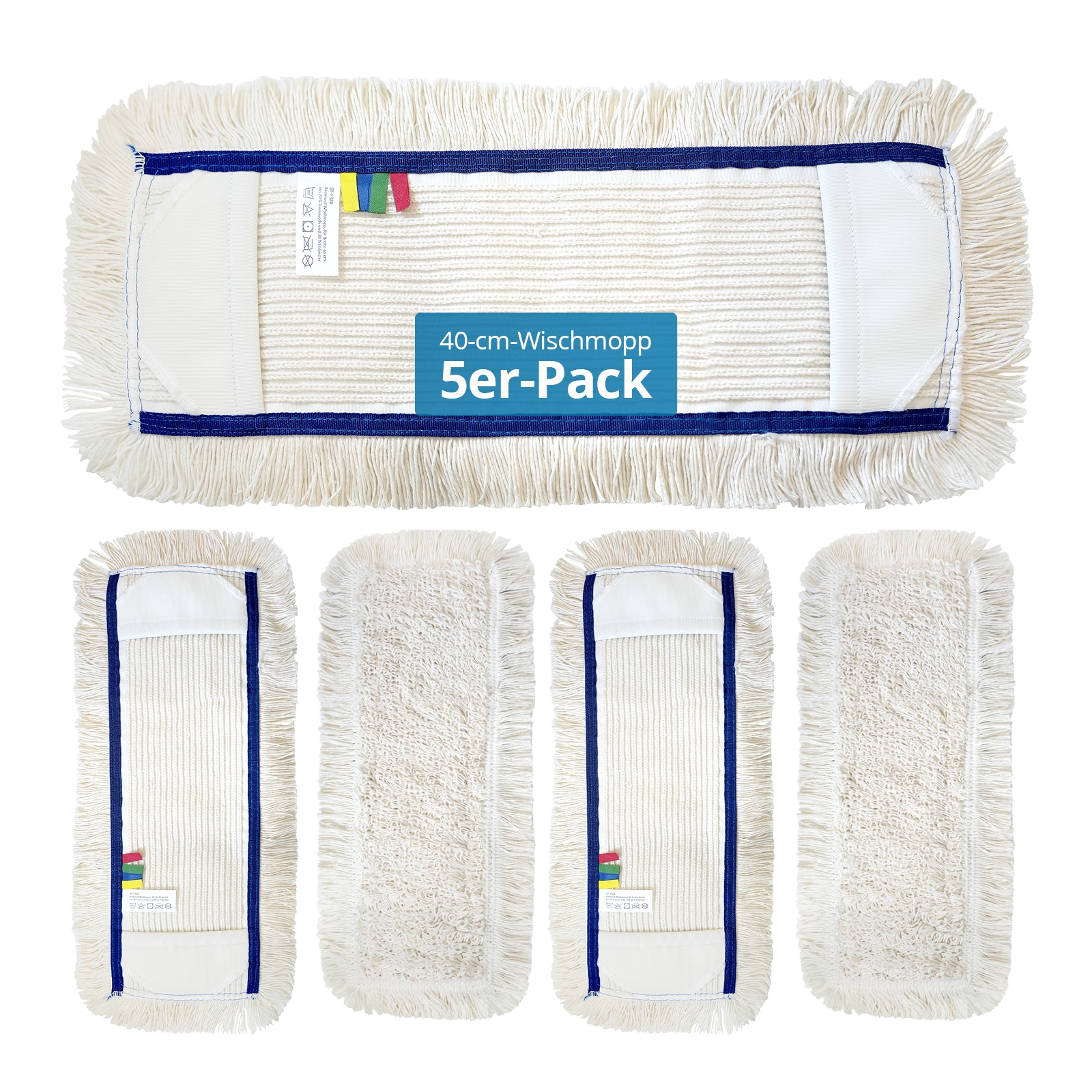 HY-1320A Baumwoll-Wischmopp 40 cm, weiß, Verpackungseinheit  5 Stück