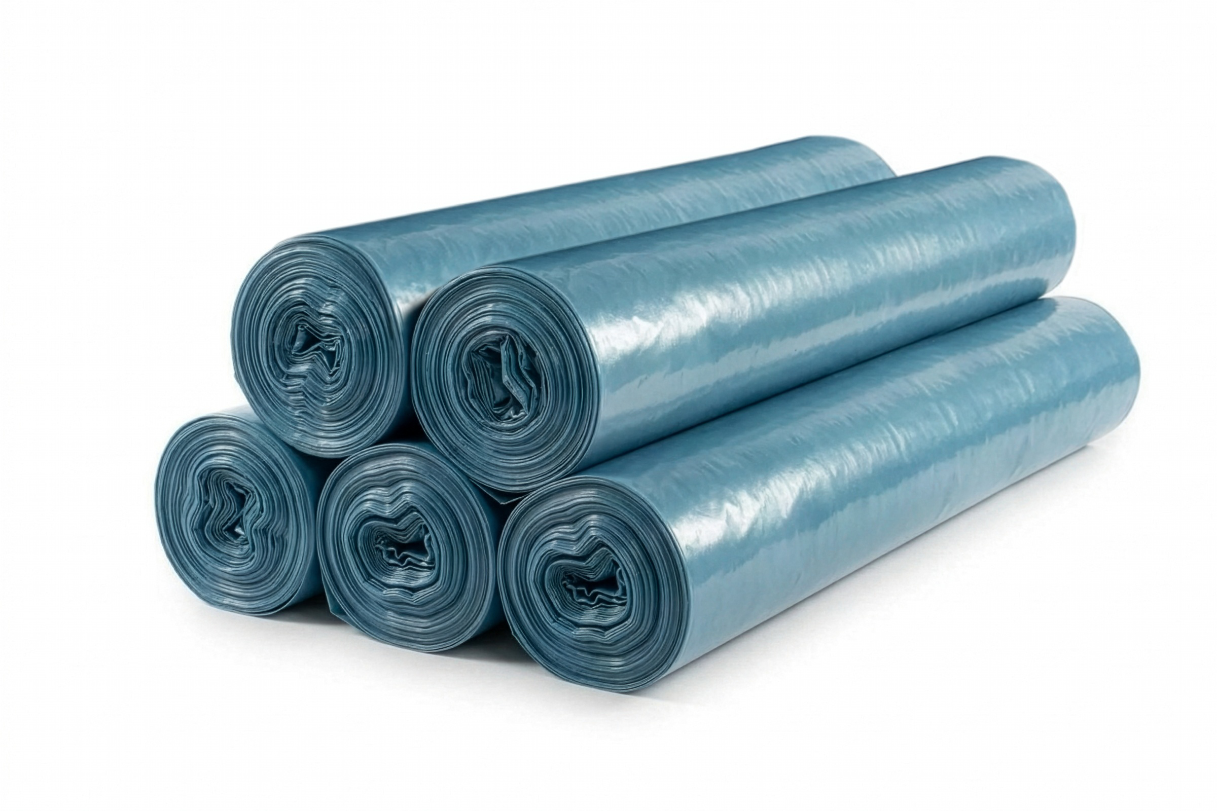 HY-66873-5 LDPE-Reg. Müllsäcke, blau, Typ 100, 120l, 700 x 1.100mm, 5 Rollen à 15 Stück