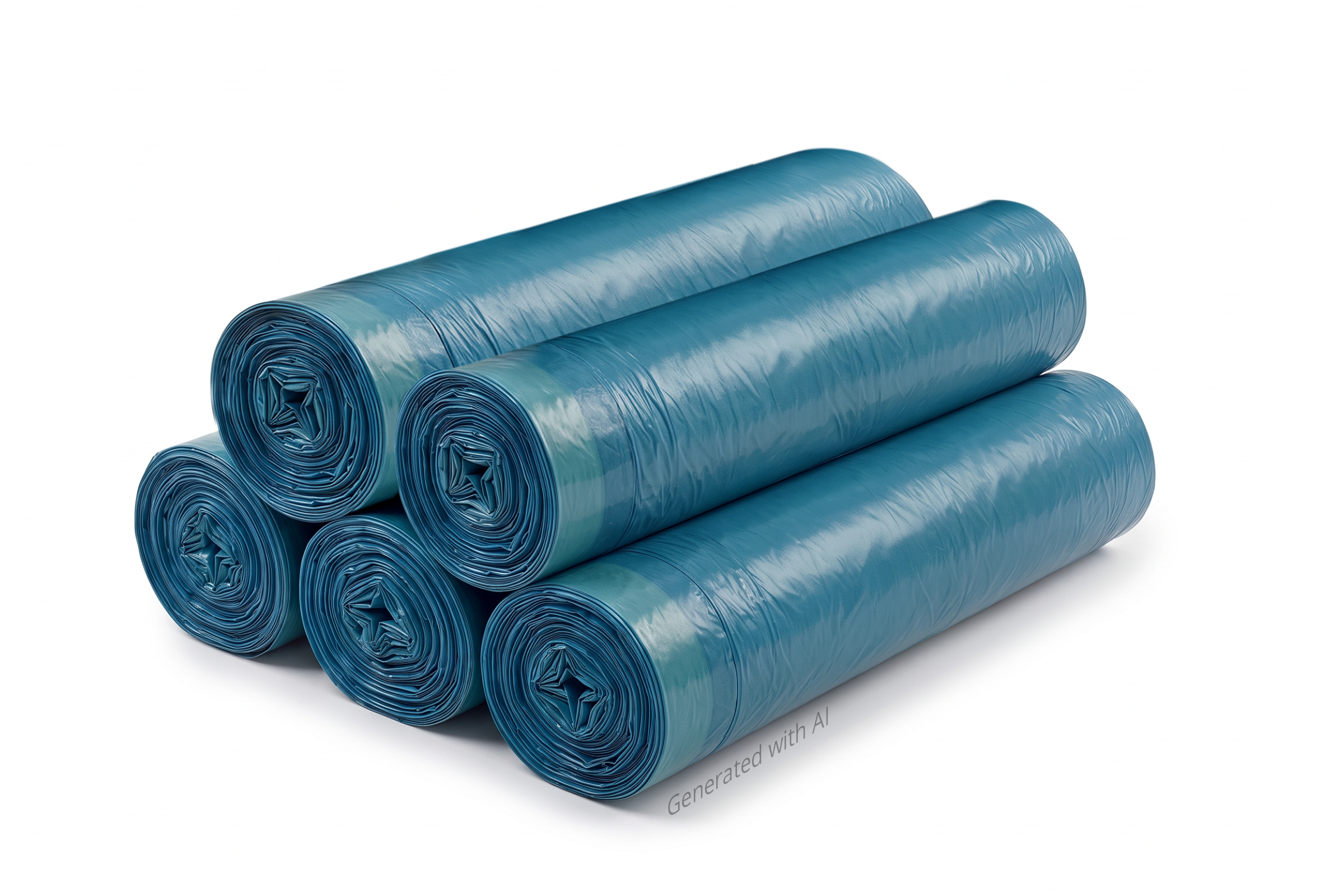 HY-879-5 LDPE-Reg. Zugbandsäcke, blau, Typ 60 extra, 120l, 700 x 1000+50 mm, 5 Rollen a 25 Stück