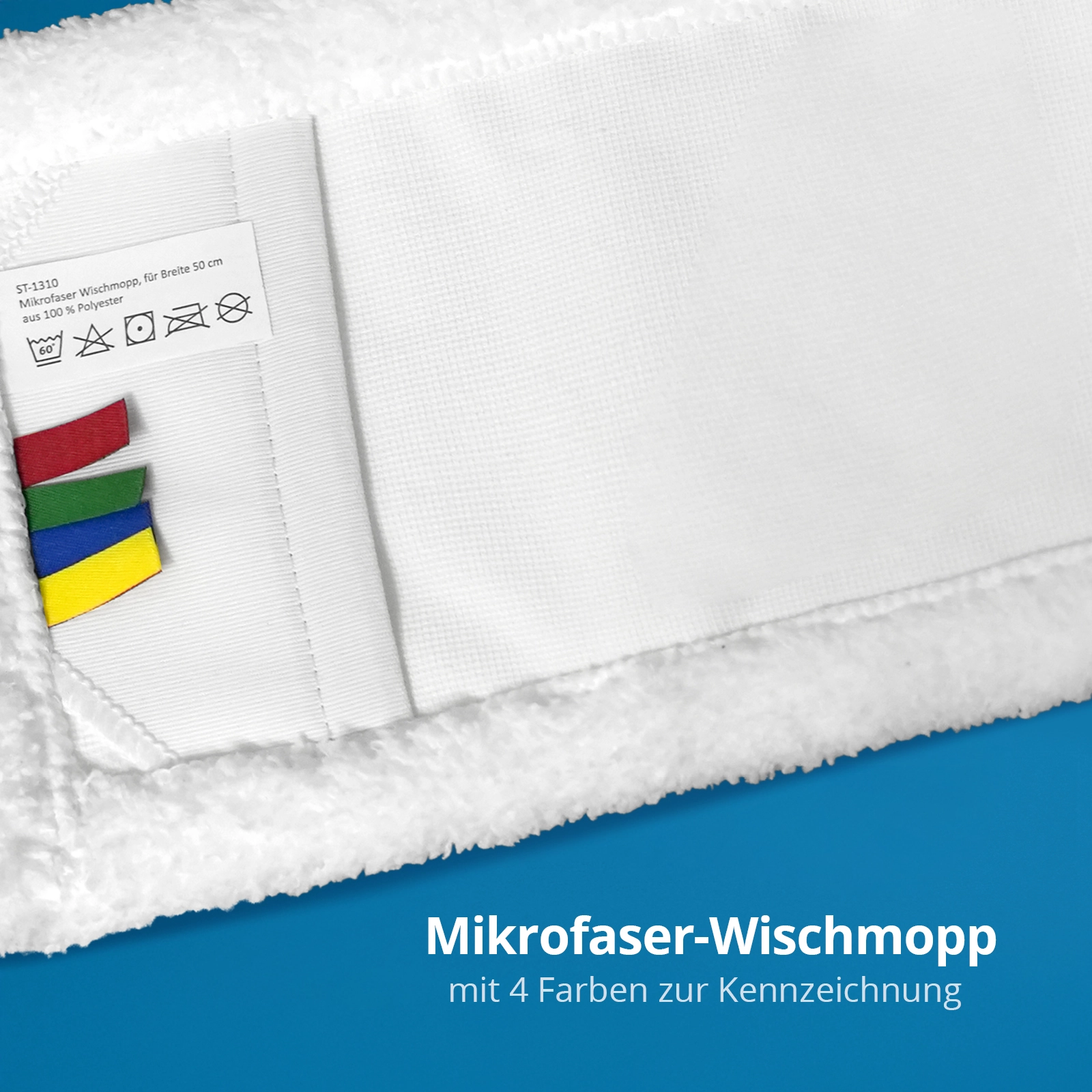 HY-1310A Mikrofaser Wischmopp, weiss, 50 cm, Verpackungseinheit 5 Stück