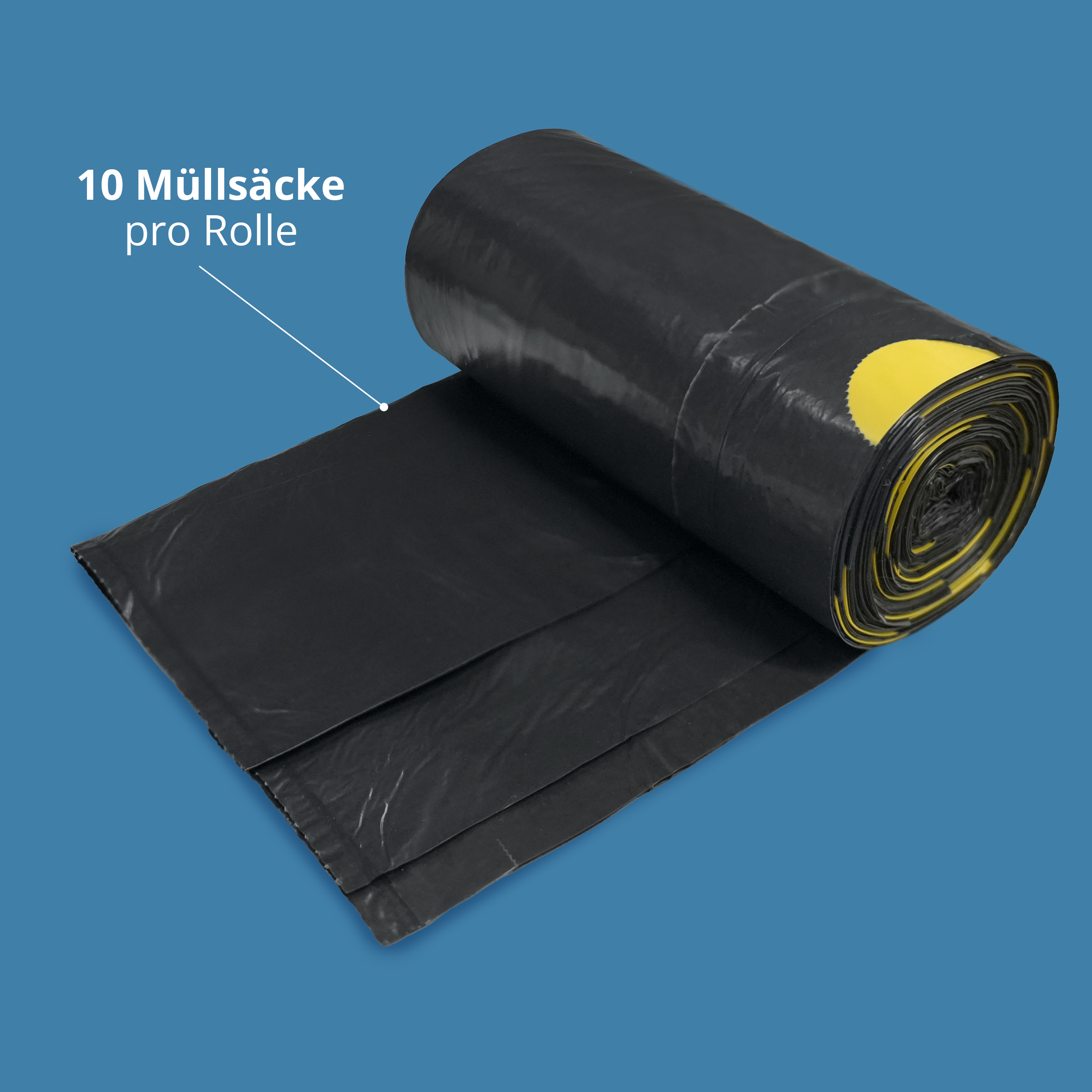 HY-209-5 LDPE-Reg. Zugband-Kehrichtsäcke, schwarz, 570 x 850 mm, Typ 70, 60l, 5 Rollen à 10 Stück