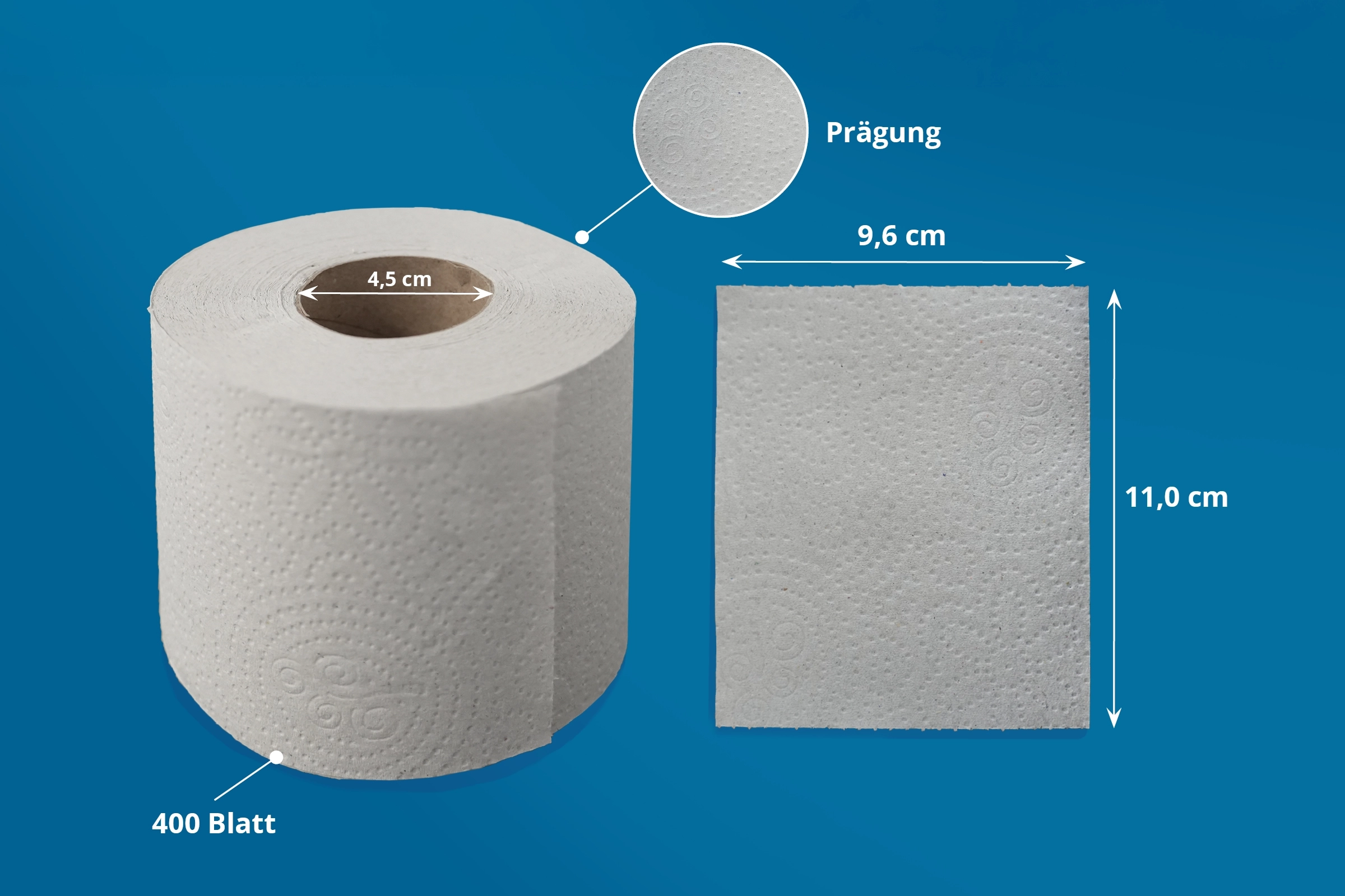 HY-88035-33 Toilettenpapier 2-lagig, 400 Blatt, Recycling grau, 7 x 8 RollenLieferumfang: 1 Palette = 33 VE = 231 x 8 Rollen