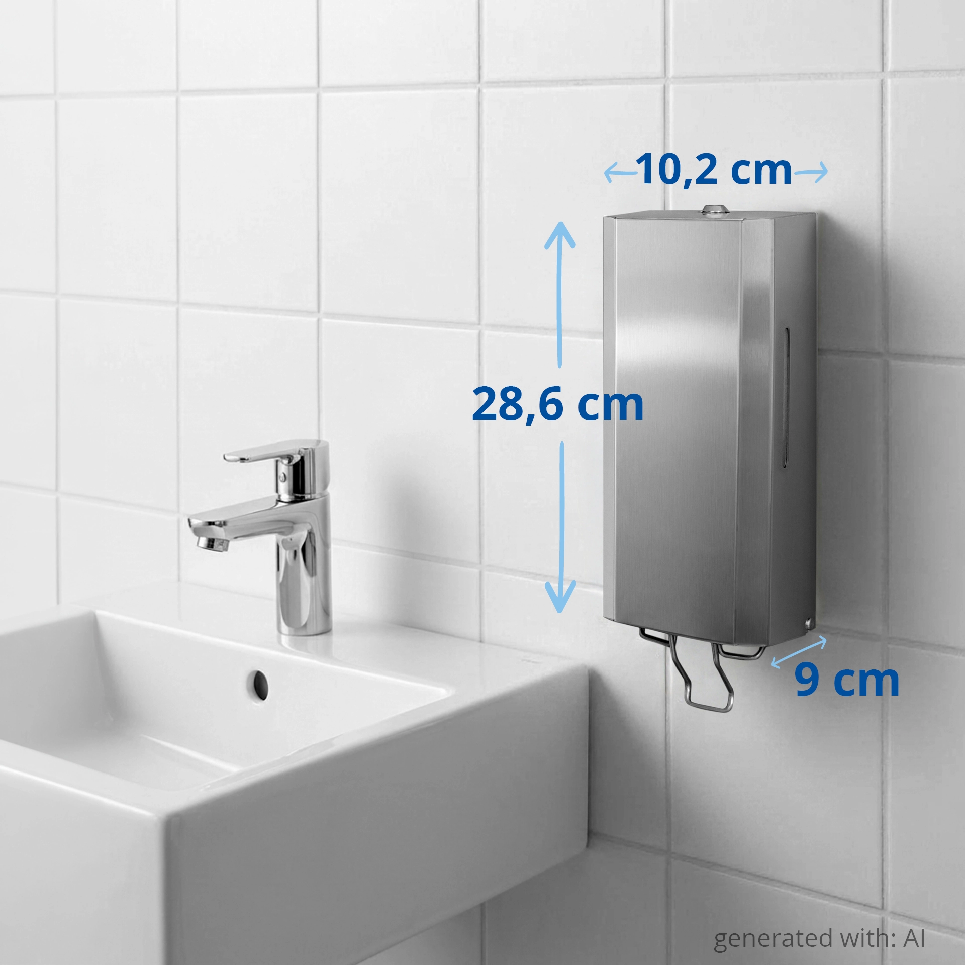 HY-88607 Seifenspender 1.000 ml, Edelstahl matt gebürstet, nachfüllbar