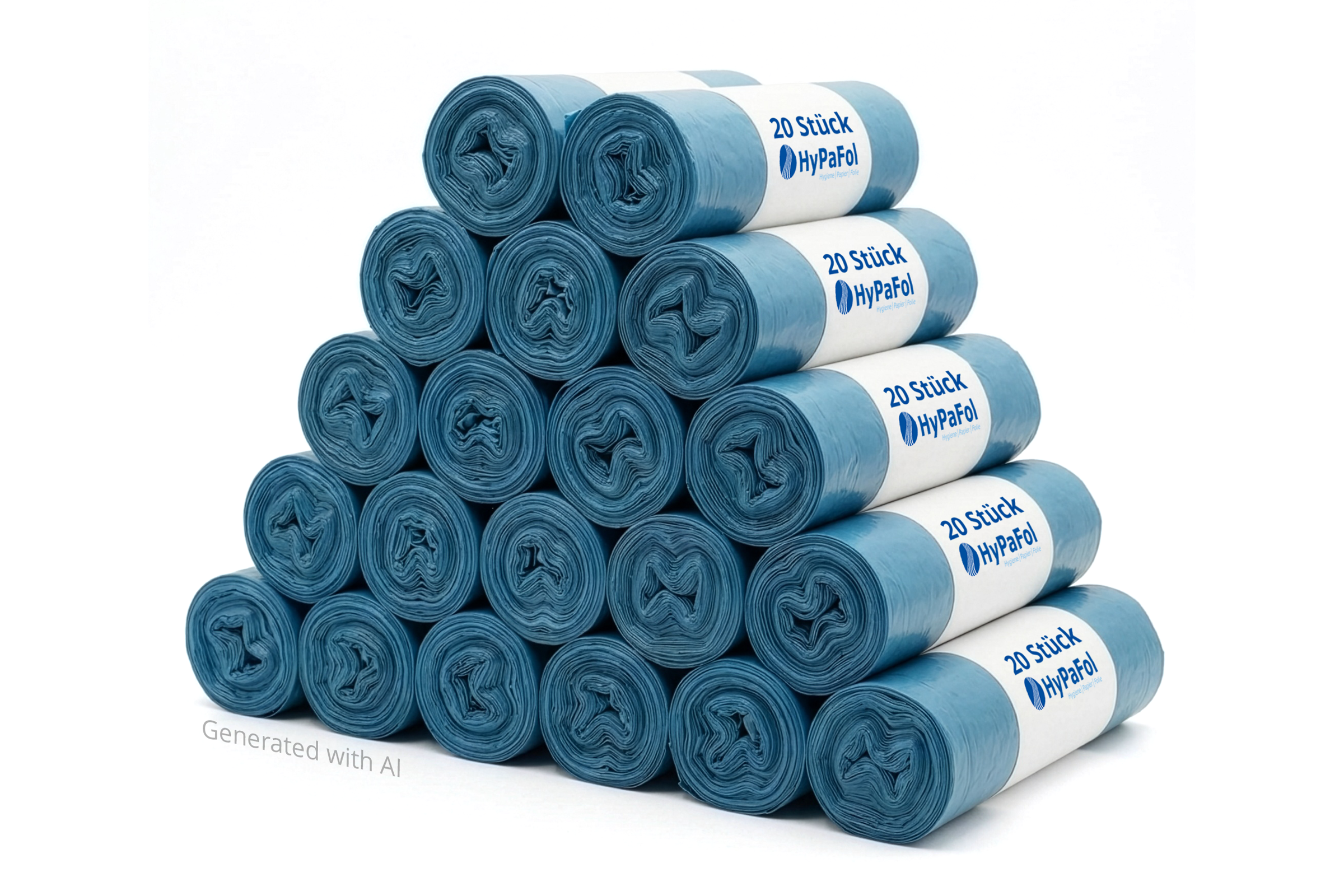 HY-66269 LDPE-Regenerat Müllsäcke, blau, Typ 60, 70 l, 600 x 800 mm, 20 Rollen à 10 Stück