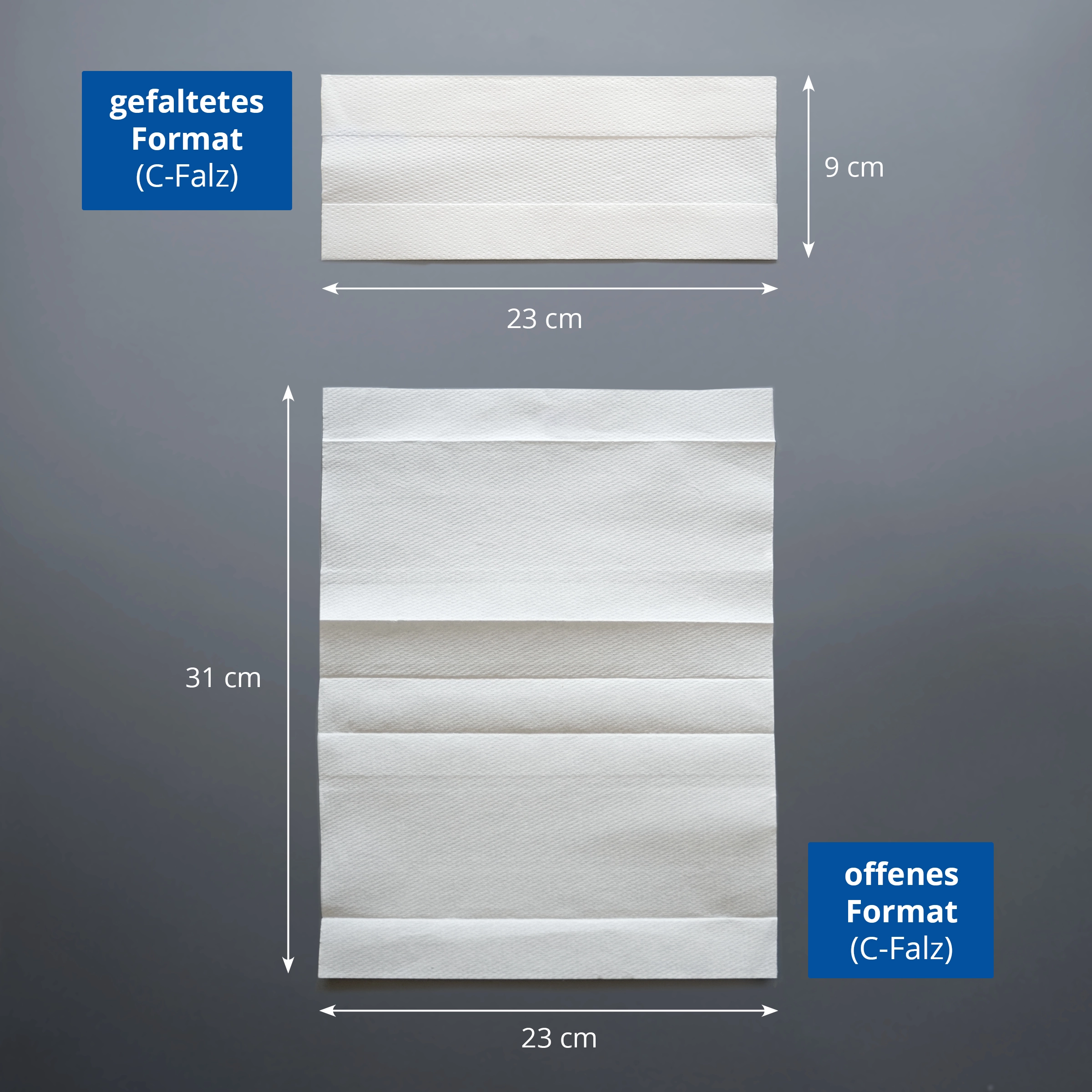 AG-044 Papierhandtuch, C-Falz, 2-lagig, Zellstoff hochweiß,23 x 31 cm, 2.880 Blatt