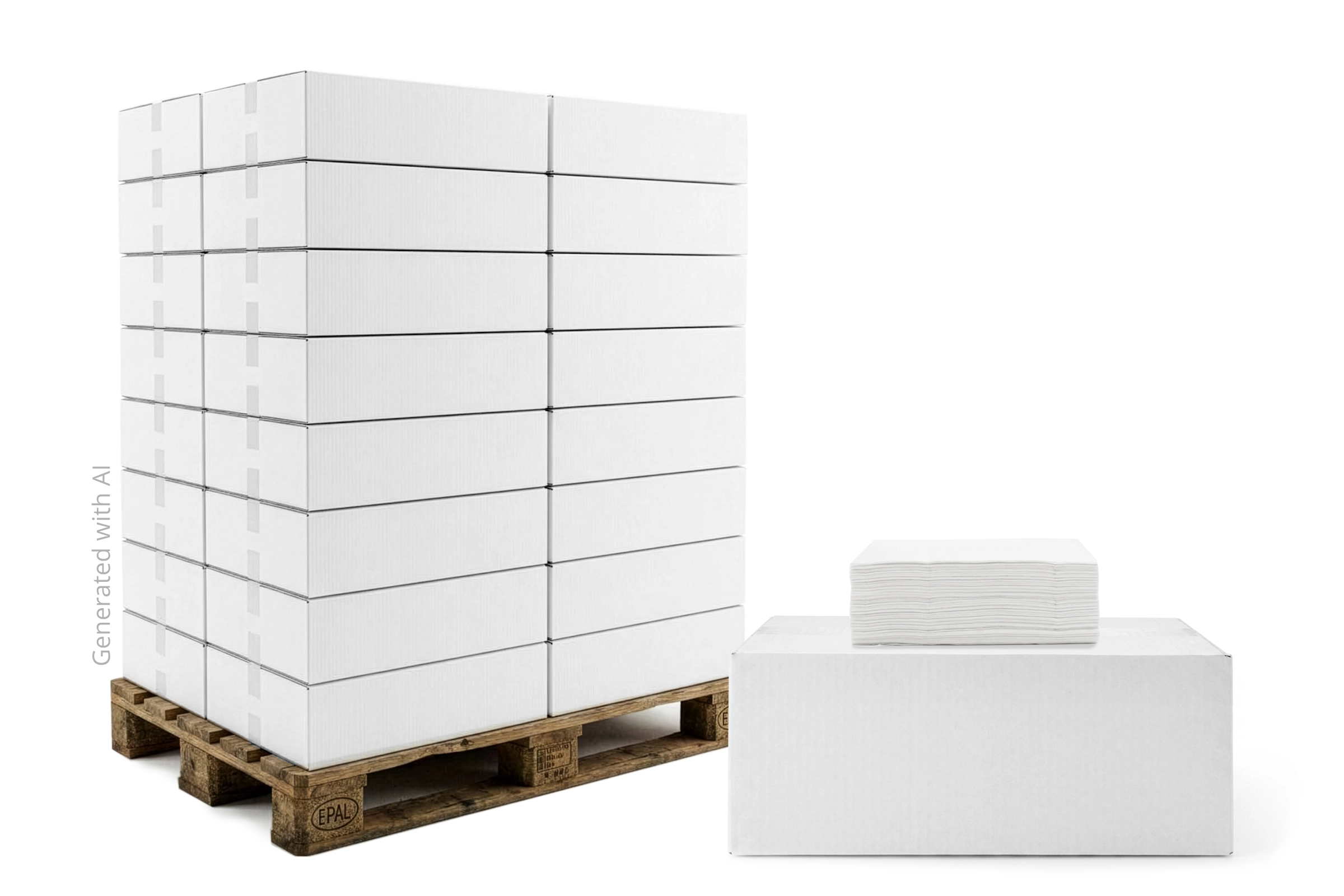 HY-88060-32 Papierhandtuch, V-Falz, 2-lagig, recycling weiß, 24 x 21 cm, 4000 BlattLieferumfang: 1 Palette = 32 VE x 4000 Blatt