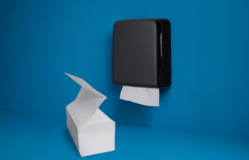 Z-Falz Handtuchpapier, Schwarzer Handtuchpapierspender