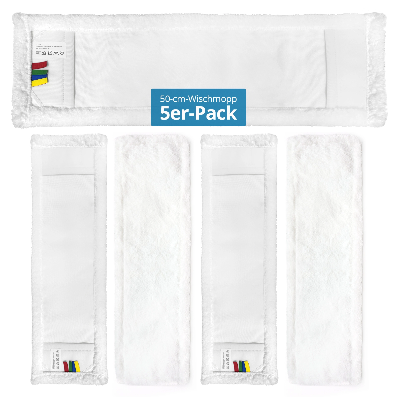 HY-1310A Mikrofaser Wischmopp, weiss, 50 cm, Verpackungseinheit 5 Stück