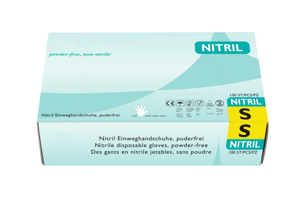 Hypafol Nitril-Einweghandschuhe S, weiß, 100 Stk