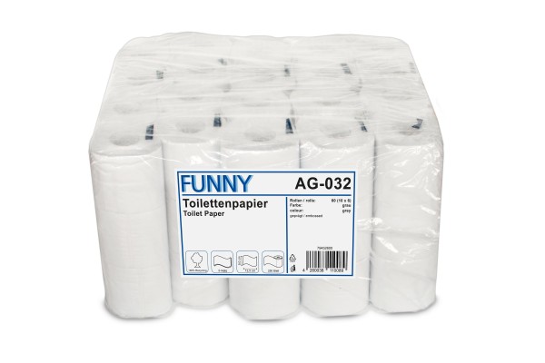 FUNNY Toilettenpapier 2-lg., rec. grau, 60 Rollen/250 Blatt