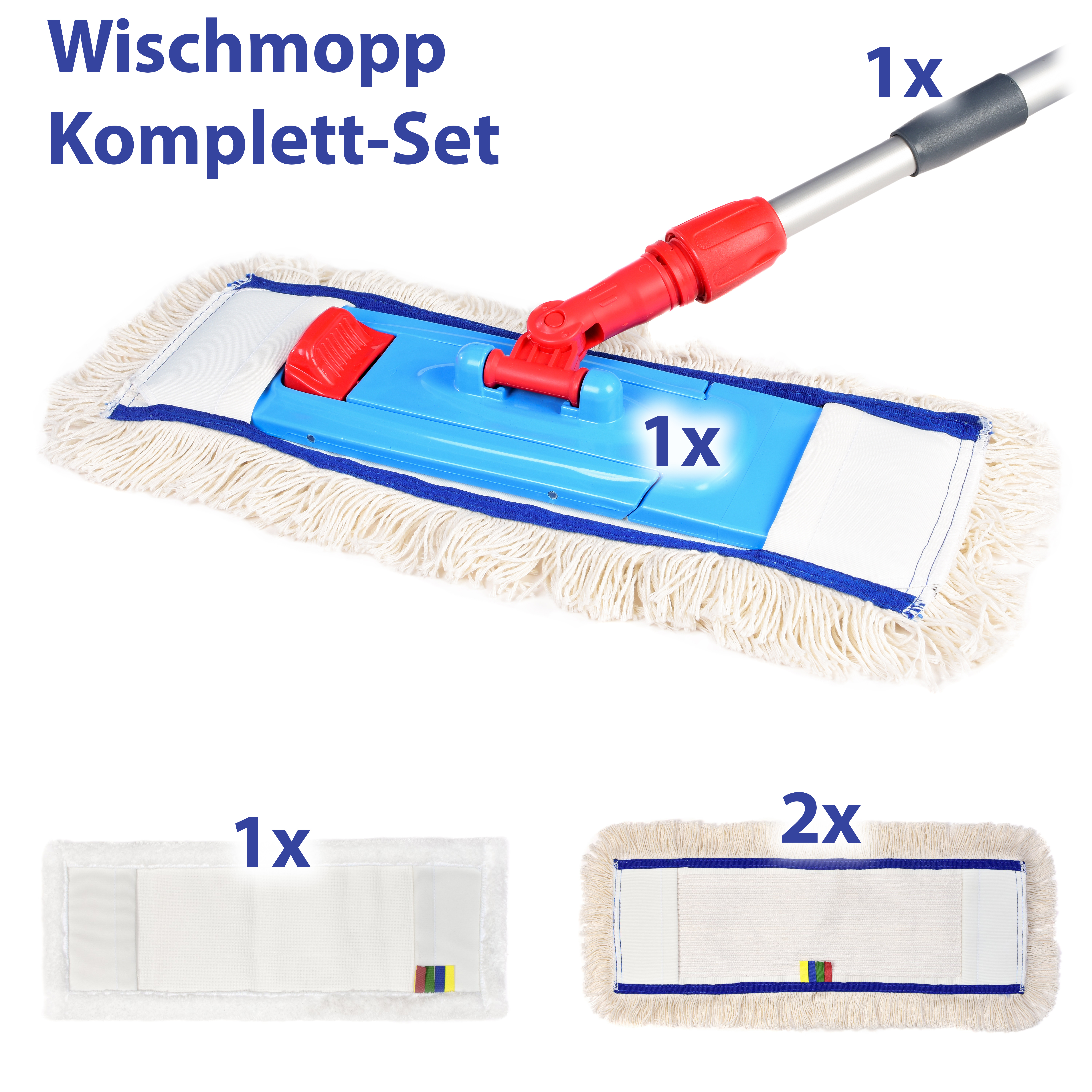 Hypafol Wischmopp SET 40-50cmMopp Mopphalter Alu-TeleskopstielBodenwischer 
