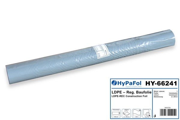 Baufolie, 2 x 50 m, Typ 100, transluzent, LDPE-Reg, Rollenware